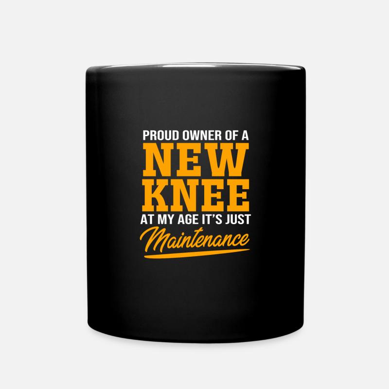 Knie Operation - Tasse einfarbig - Schwarz
