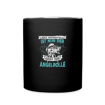 Links eingestellt ist nur der Griff der Angelrolle - Tasse einfarbig - Schwarz - Vorne