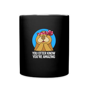 Otter - Tasse einfarbig - Schwarz - Vorne