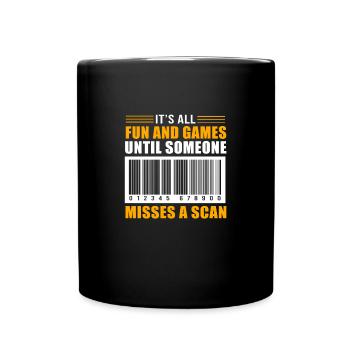Postbote - Tasse einfarbig - Schwarz - Vorne