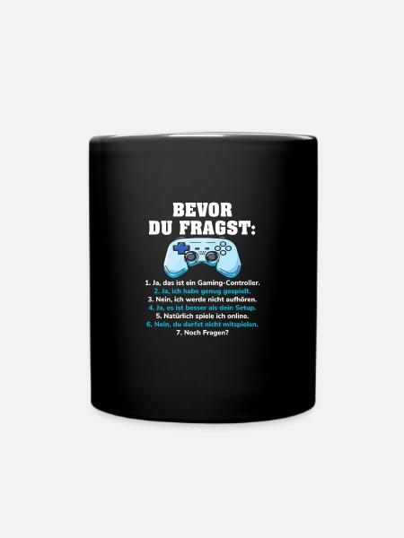Bevor Du Fragst Gaming Controller Zocker - Tasse einfarbig - Schwarz