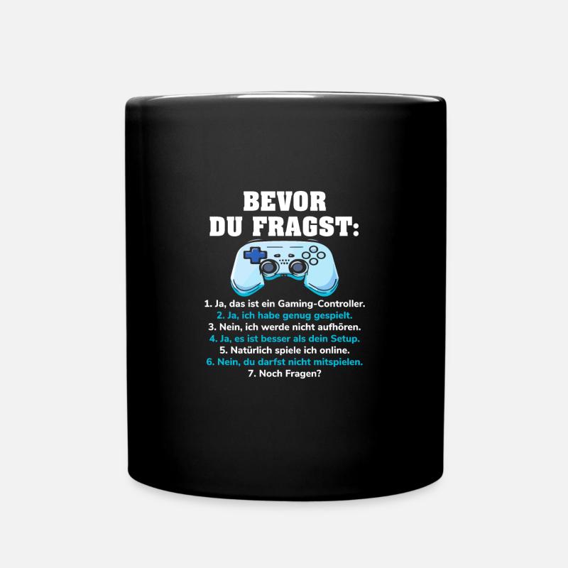 Bevor Du Fragst Gaming Controller Zocker - Tasse einfarbig - Schwarz