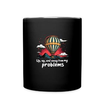Heißluftballon - Tasse einfarbig - Schwarz - Vorne