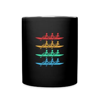 Ruderteam Rudern Ruder Ruderboot Ruderer - Tasse einfarbig - Schwarz - Vorne