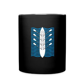 Ruderteam Rudern Ruder Ruderboot Ruderer - Tasse einfarbig - Schwarz - Vorne