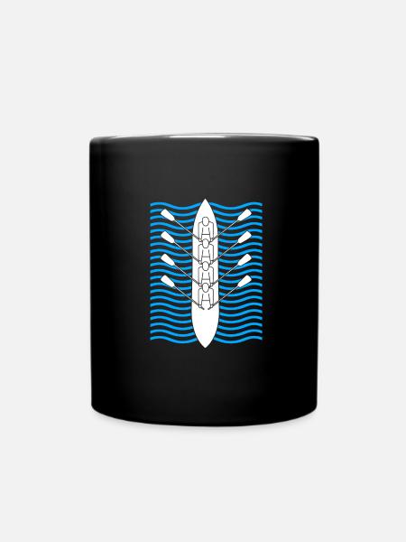 Ruderteam Rudern Ruder Ruderboot Ruderer - Tasse einfarbig - Schwarz