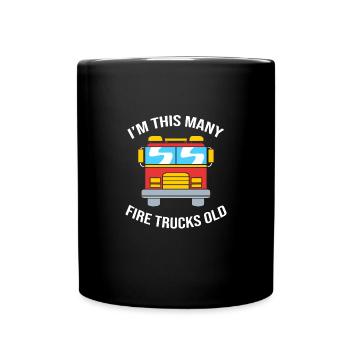 Camion de pompiers Fête d’anniversaire des enfants - Mug uni - noir - Devant