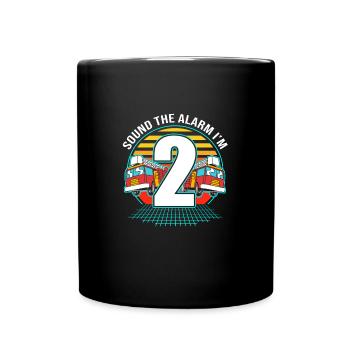 Fire Truck Children's Birthday Party - Full Colour Mug - black - Front