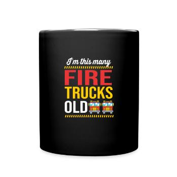 Camion de pompiers Fête d’anniversaire des enfants - Mug uni - noir - Devant