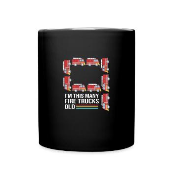 Camion de pompiers Fête d’anniversaire des enfants - Mug uni - noir - Devant
