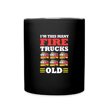 Fire Truck Children's Birthday Party - Full Colour Mug - black - Front
