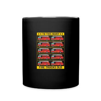 Camion de pompiers Fête d’anniversaire des enfants - Mug uni - noir - Devant