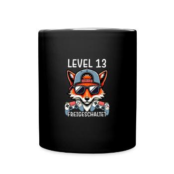 Level 13 Freigeschaltet Gamer Geburtstag Gaming - Tasse einfarbig - Schwarz - Vorne