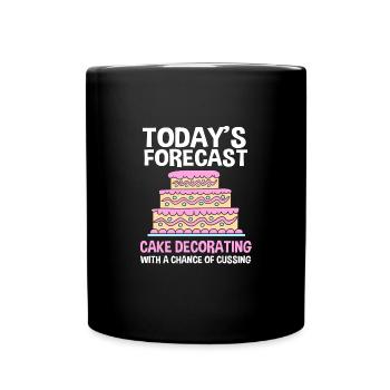 Torte Törtchen Dekoration Kuchen - Tasse einfarbig - Schwarz - Vorne