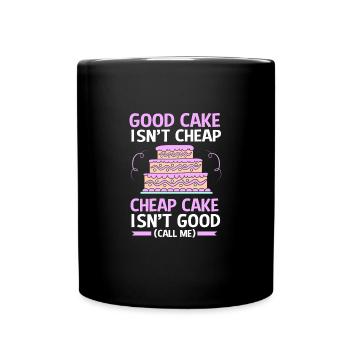 Torte Törtchen Dekoration Kuchen - Tasse einfarbig - Schwarz - Vorne