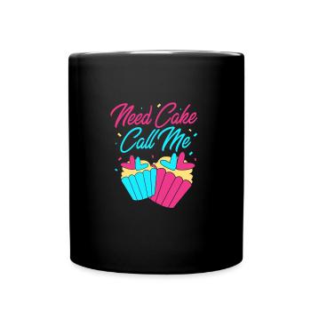 Torte Törtchen Dekoration Kuchen - Tasse einfarbig - Schwarz - Vorne