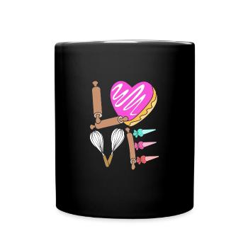 Torte Törtchen Dekoration Kuchen - Tasse einfarbig - Schwarz - Vorne