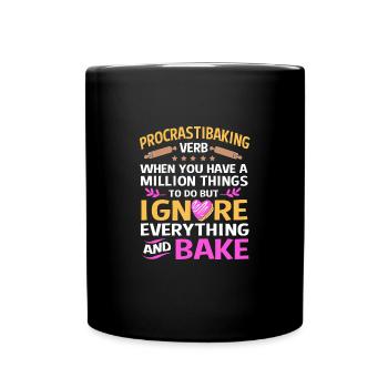 Torte Törtchen Dekoration Kuchen - Tasse einfarbig - Schwarz - Vorne