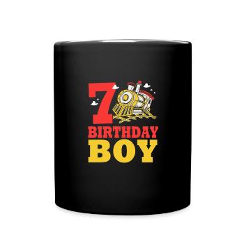 Children's Birthday Train Train Driver Locomotive - Full Colour Mug - black - Front