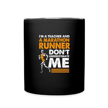 Marathon Marathon Runner - Full Colour Mug - black - Front