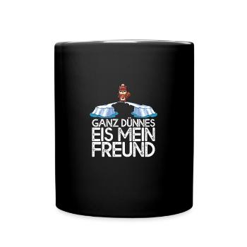 Ganz dünnes Eis mein Freund Eichkätzchen - Tasse einfarbig - Schwarz - Vorne