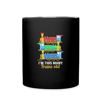 Children's Birthday Train Train Driver Locomotive - Full Colour Mug - black - Front