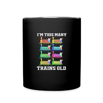 Children's Birthday Train Train Driver Locomotive - Full Colour Mug - black - Front