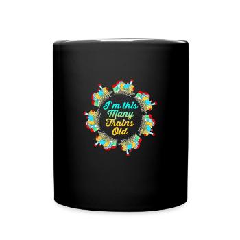 Children's Birthday Train Train Driver Locomotive - Full Colour Mug - black - Front