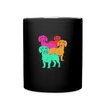 Dackel - Tasse einfarbig - Schwarz - Vorne