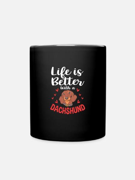 Dackel - Tasse einfarbig - Schwarz