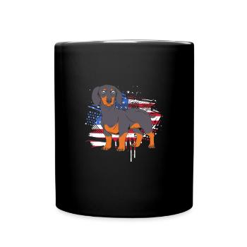Dackel - Tasse einfarbig - Schwarz - Vorne