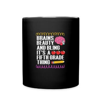 5. Klasse - Tasse einfarbig - Schwarz - Vorne
