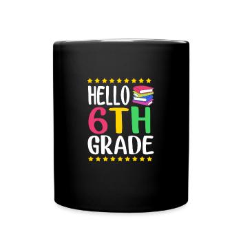 6. Klasse - Tasse einfarbig - Schwarz - Vorne
