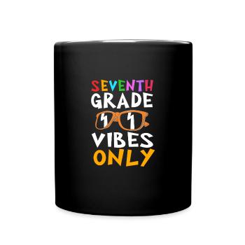 7. Klasse - Tasse einfarbig - Schwarz - Vorne