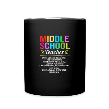 Lehrer der Mittelstufe - Tasse einfarbig - Schwarz - Vorne