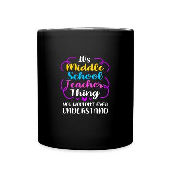 Lehrer der Mittelstufe - Tasse einfarbig - Schwarz - Vorne