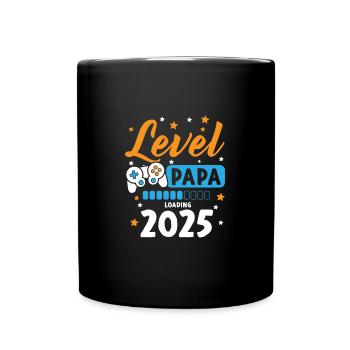 Level Complete Papa 2025 Loading Gamer Papa - Tasse einfarbig - Schwarz - Vorne