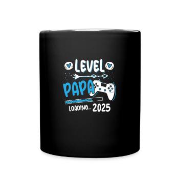 Level Complete Papa 2025 Loading Gamer Papa - Tasse einfarbig - Schwarz - Vorne