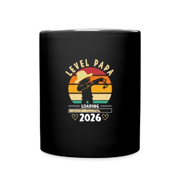 Level Complete Papa 2026 Loading Werdender Papa - Tasse einfarbig - Schwarz - Vorne