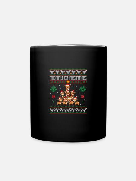 Rentier Weihnachten - Tasse einfarbig - Schwarz