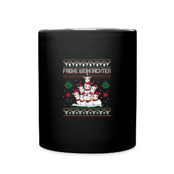 Lama Weihnachtsbaum Weihnachten - Tasse einfarbig - Schwarz - Vorne