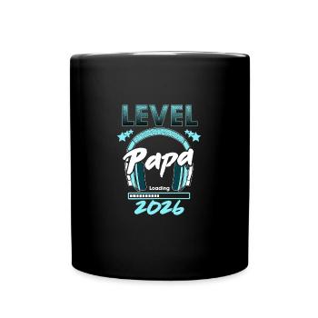 Level Complete Papa 2026 Loading Gamer Papa - Tasse einfarbig - Schwarz - Vorne
