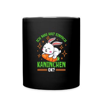 Ich Mag Halt Einfach Kaninchen - Tasse einfarbig - Schwarz - Vorne
