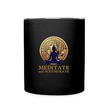 Meditieren und Bitcoin sammeln Krypto Yoga - Tasse einfarbig - Schwarz - Vorne