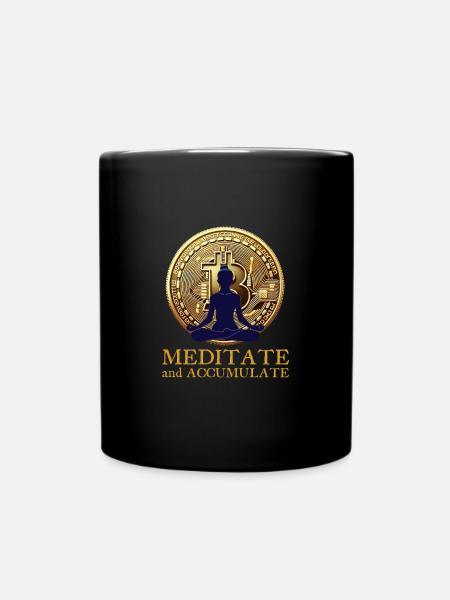 Meditieren und Bitcoin sammeln Krypto Yoga - Tasse einfarbig - Schwarz