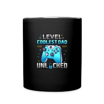 Level Coolster Vater freigeschaltet - Tasse einfarbig - Schwarz - Vorne