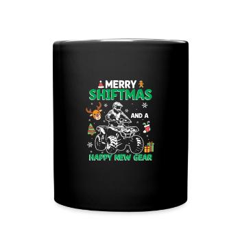 Merry Shiftmas ATV Rider Happy New Gear Quad Bike - Tasse einfarbig - Schwarz - Vorne