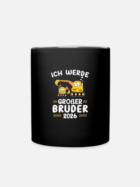 Ich werde großer Bruder 2026 Bagger - Tasse einfarbig - Schwarz