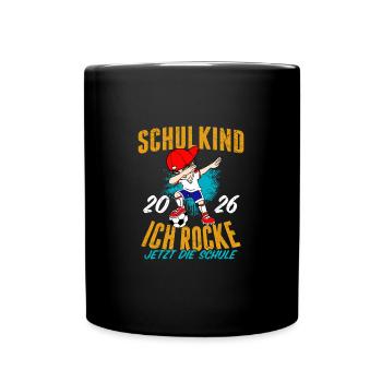 Schulkind 2026 Ich Rocke Jetzt Die Einschulung - Tasse einfarbig - Schwarz - Vorne