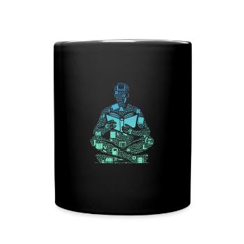 Bookworm Reader Literature - Tasse einfarbig - Schwarz - Vorne